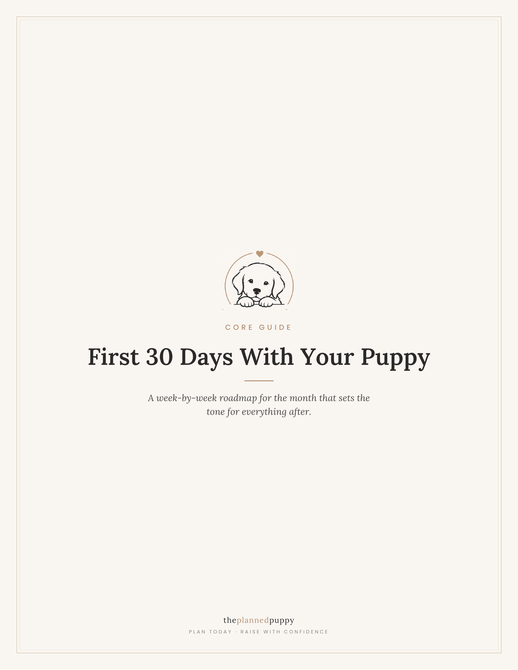 First 30 Days With Your Puppy
